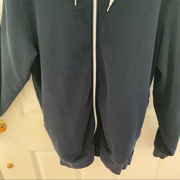 AdIdas Navy Blue and White Stripe Hoodie size Med - Picture 3 of 9